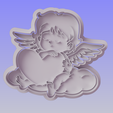 cubid1.png Valentine's Day Cupid Sitting on a Cloud Cookie Cutter and Stamp - Cherubic Romance in Every Treat!