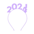 Headband 2024 4.stl Headband NEW YEAR 2024! // vincha AÑO NUEVO 2024! PACK X8