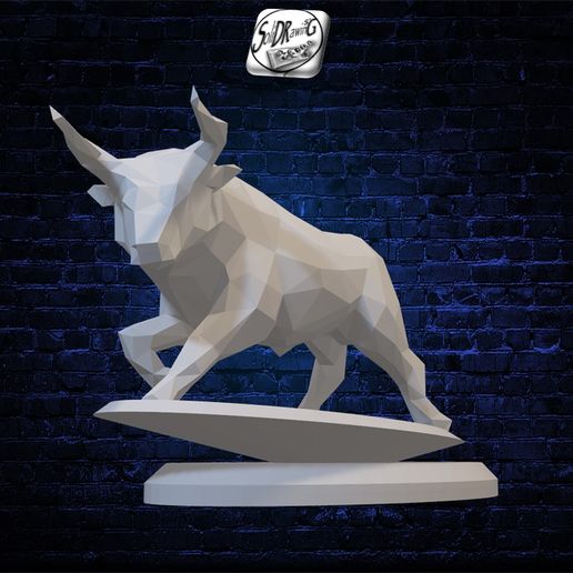 Slayt3.jpg Angry Looking Bull - Low Poly - Bust - Excellent Design - Decor