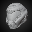 DoomGuyHelmetFront34LeftWire.png Doom Guy Helmet for Cosplay 3D print model