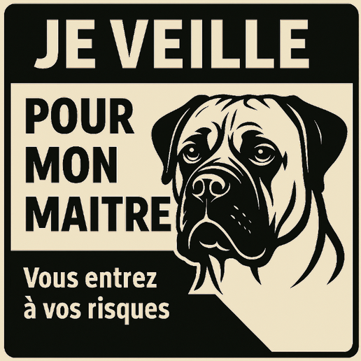Je veille pour mon maître" sign - Cane Corso - 2 or 3 color printing 3D model