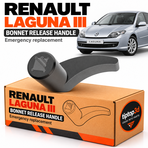 Renault Laguna III Bonnet Release Handle – Emergency Replacement – 3D Printable Part