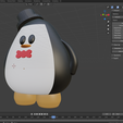 pingun02.png Cute penguin with hat. STL and Blender.
