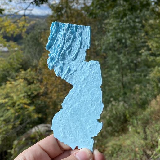 Topographic Map of New Jersey (NJ) 3D model