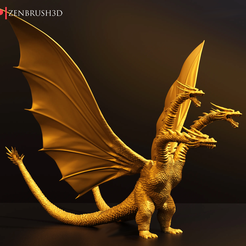 ZEN BRUSH3D Fichier 3D KING GHIDORAH 1991 - Godzilla・Objet imprimable en 3D à télécharger