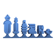 Full-Set.png 3D Printable STL Brutalist Chess Set | Royalty-Free & Resellable