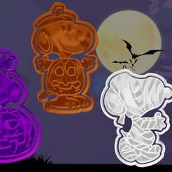 123.png 3D file 6 SNOOPY HALLOWEEN cookie cutters and fondant・3D printable model to download, hebert1642