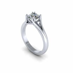 1.jpg STL file Solitaire Twist Prong Diamond Ring R08・3D printer model to download