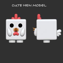 CUTE-HEN.jpg 3D file CUTE CHICKEN FAMILY MODEL🐔💛・Model to download and 3D print, JDrevion