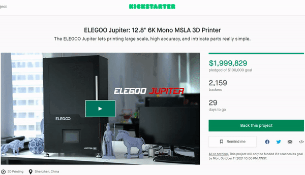 All-new Elegoo printer breaks records with $3 million crowdfunding campaign! 