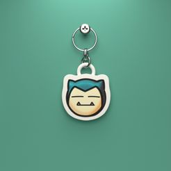 snorlax-keychain-0.jpg POKEMON SNORLAX HEAD KEYCHAIN (EASY PRINT NO SUPPORTS)