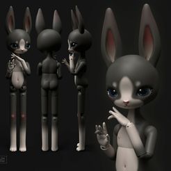 1_bunny.jpg BJD Doll stl 3D Model for printing Bunny Rabbit Furry Anthro Ball Jointed Art Doll 23cm
