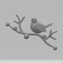 1.png STL file Branch Bird 3D print model・3D printer design to download