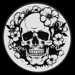 12a.png Datei STL FLORALER TOTENKOPF-LITHOPAN-LEUCHTKASTEN - 12・Design für 3D-Drucker zum herunterladen