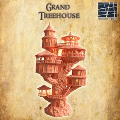 Grand-Treehouse-1-re.jpg Fichier 3D Grand Treehouse 28 MM Tabletop Terrain・Modèle à télécharger et à imprimer en 3D