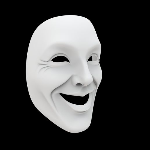 🗿 Happy Smiling Mask 3D Print Model・ STL File for 3D printing・Cults