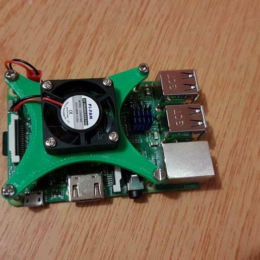 Download free STL file Raspberry Pi 3 Model B 30 mm Fan Mount • 3D ...