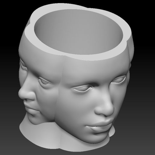 4 BEAUTIFUL FACES PLANTER 3D model