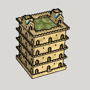 Fort Type Mini Flower Pot - 3D model önizlemesi