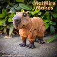 capyPainted-0203-copy.jpg Capybara Articulated Fidget, print-in-place body, snap-fit, cute-flexi
