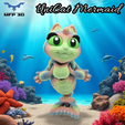 1.png ARTICULATED UNICAT MERMAID MFP3D -NO SUPPORT - PRINT IN PLACE - SENSORY TOY-FIDGET