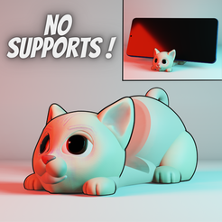 9.png STL file Cat Cell Phone Holder・Model to download and 3D print
