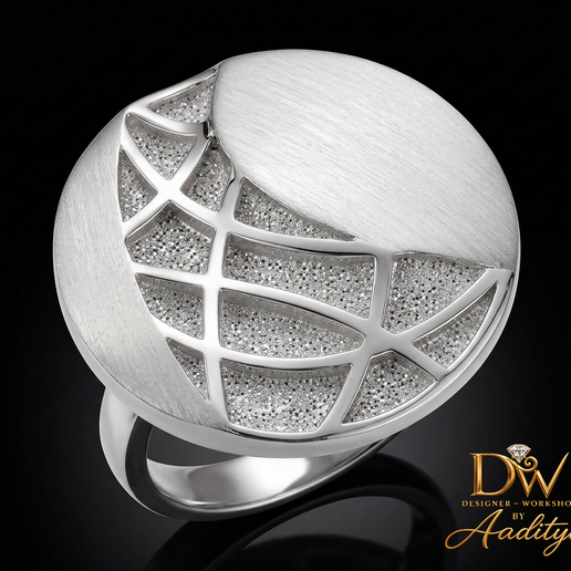 Geometric Abstract Round Ring