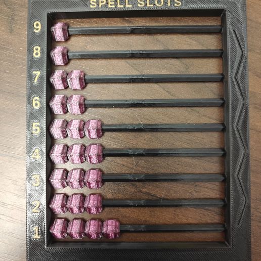 Spell-Slot Abacus — print-in-place D&D spell-slot tracker 3D model
