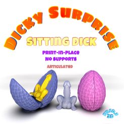 dickySurprise_sitting_dick.jpg Archivo STL Dicky Sorpresa Polla Sentada・Modelo de impresora 3D para descargar
