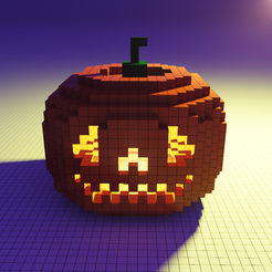 2.png Free STL file 8-bit Pumpkin・Object to download and to 3D print