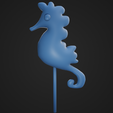 SeaHorse_1.png Seahorse Puffy Caketopper