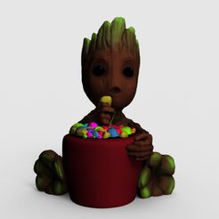 render-groot.642.jpg Файл STL Sweet Groot Candy Planter - 3D Printable File・3D-печатная модель для загрузки