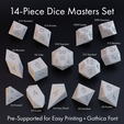 gothica-greylabeled.png Dice Masters Set - 14 Shapes - Gothica Font - Supports Included