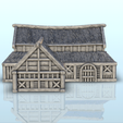 45.png Large medieval house with multi-floored thatched roof (8) - Warhammer Age of Sigmar Alkemy Lord of the Rings War of the Rose Warcrow Saga