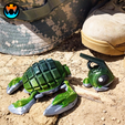 vyuvvbubuo.png Fichier STL Grenouille, Tortue Grenade, Militaire, 4 juillet, Cinderwing3D, Articulation, Impression en place, Sans support, Mignon・Plan pour impression 3D à télécharger