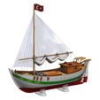 000.jpg Traditional Mediterranean Lateen Sail Coaster Cargo Boat 3D Printable Model