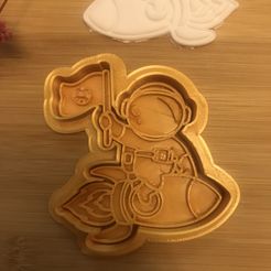 IMG_9943.jpg STL file Astronaut Cookie, Clay, Fondant cutter with stamp・Template to download and 3D print