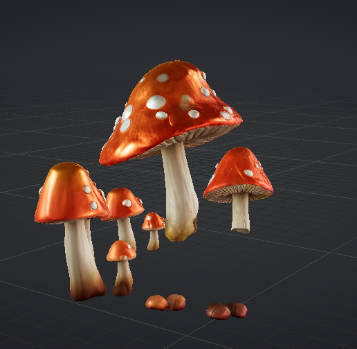 Mushroom Cluster 3D STL
