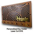 Key-holder-rec-2-2.jpg Персонализированный прямоугольный держатель для ключей Файлы лазерной резки и SVG-файлы Шаблон (V2)