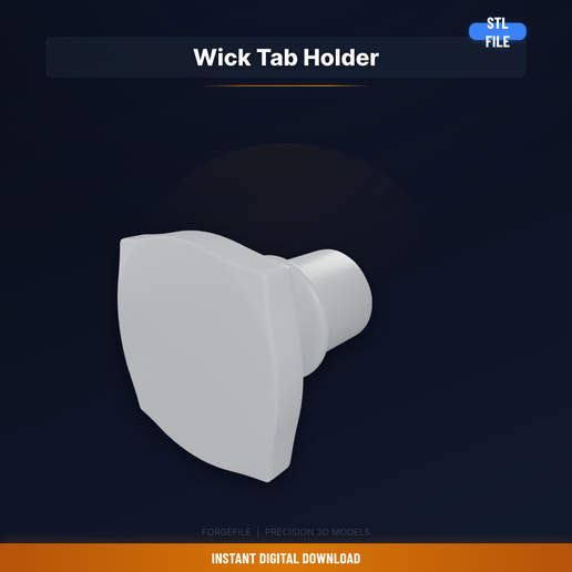 Candle Wick Tab Base Holder, Metal Sustainer Grip, - 3D Printable STL File