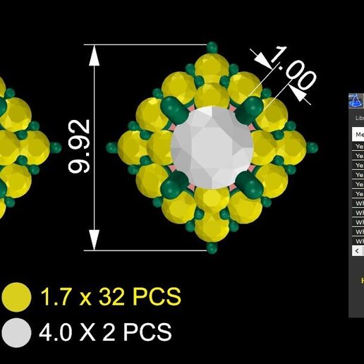ER4-1.jpg Timothée Diamant Oreille 3D BijouxModèle Imprimable 3D ER4