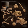 10.png Набор пиратского оружия (пушка, пушечные ядра, пистолет, нож, меч, бомба - рельеф, диорама, наборы для базирования)