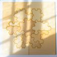 DSC01879.jpg [Mathematical Art/Toy] [Laser Cutting] Koch Snowflake Puzzle