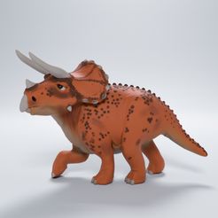 Trike_walking_1-copy.jpg STL-Datei Triceratops laufender niedlicher Dino - vorgestützt・Design für den 3D-Druck zum Herunterladen