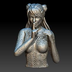 bust_paola_silence-grid.jpg Fichier 3D buste paola silence grille・Objet imprimable en 3D à télécharger