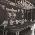 Wireframe-High-Classic-Dinning-Room-01-3.jpg Classic Dinning Room 01 White and Gold
