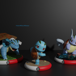 Squirtle-clone-evo-line.png STL file Clone Squirtle, Wartortle and Blastoise 3D print model・Model to download and 3D print