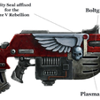 Purity Seal affixed for the Boltgun Faze V Rebellion Plasma Gun bullpup boltgun