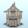 4.png Medieval half-timbered house with canopy and stone base (2) - Pirate Jungle Island Beach Piracy Caribbean Medieval