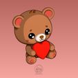 pic9.jpg Teddy Bear with red heart 3d Model